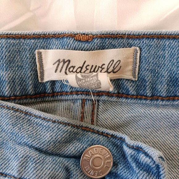 MADEWELL Perfect Vintage Jeans Women’s P SZ 30P Distressed Raw Hem Light Wash - Picture 8 of 14